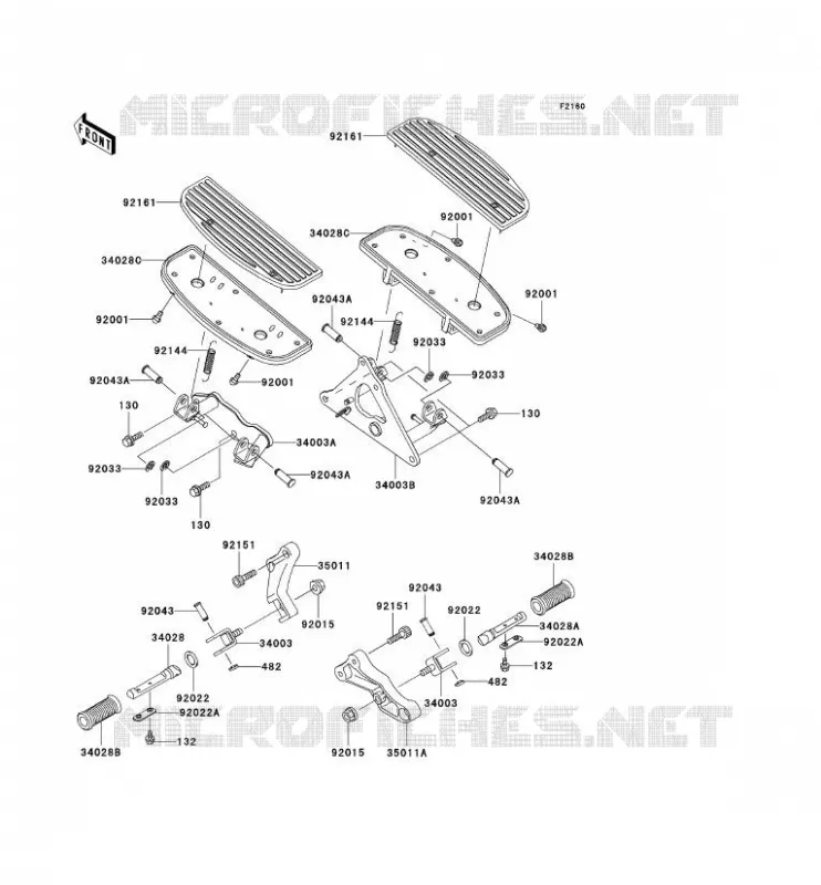 REPOSE PIED Kawasaki MOTOS 1500 2001 VN1500 CLASSIC FI  VN1500-N2