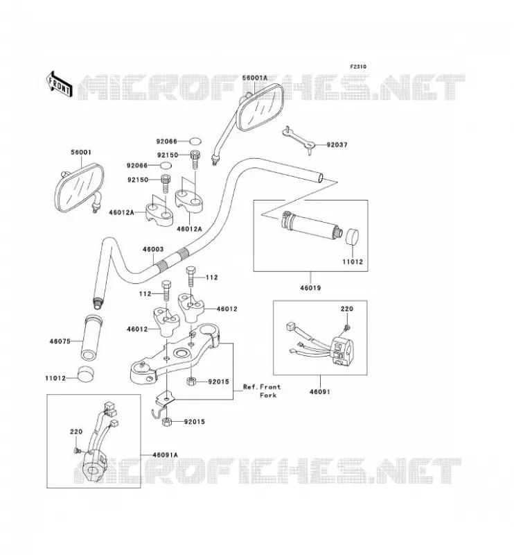 GUIDON Kawasaki MOTOS 1500 2001 VN1500 CLASSIC FI  VN1500-N2H