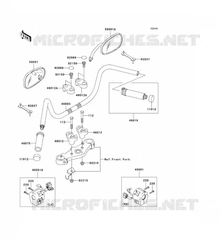 GUIDON Kawasaki MOTOS 1500 2007 VN1500 CLASSIC  VN1500N7FA