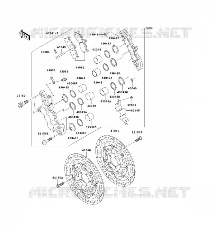 FREIN AVANT Kawasaki MOTOS 1500 2002 VN1500 MEAN STREAK  VN1500-P1