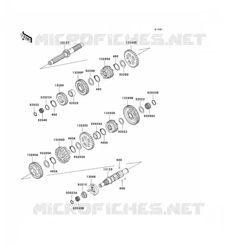 TRANSMISSION Kawasaki MOTOS 1500 2001 VN1500 DRIFTER  VN1500-R1H