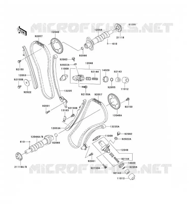 ARBRE A CAME/TENDEUR Kawasaki MOTOS 1500 2002 VN1500 DRIFTER  VN1500-R2