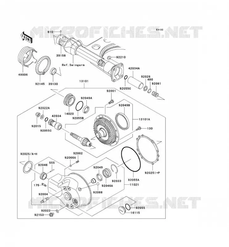 ARBRE DE TRANSMISSION/TRANS.FINALE Kawasaki MOTOS 1500 2002 VN1500 DRIFTER  VN1500-R2