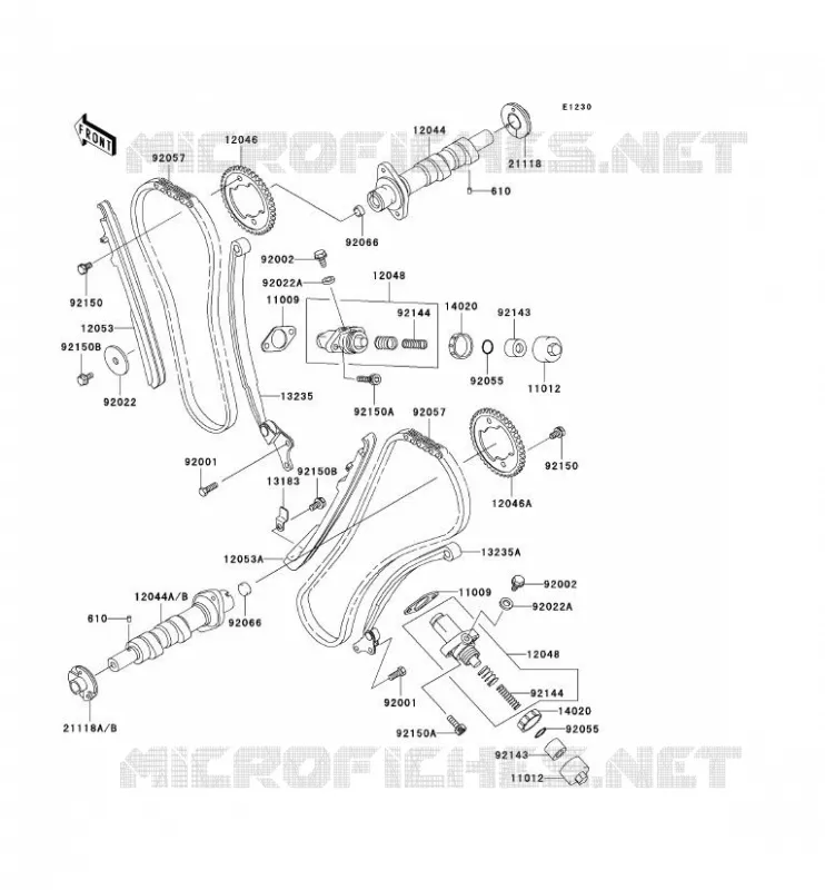 ARBRE A CAME/TENDEUR Kawasaki MOTOS 1500 2003 VN1500 DRIFTER  VN1500-R3