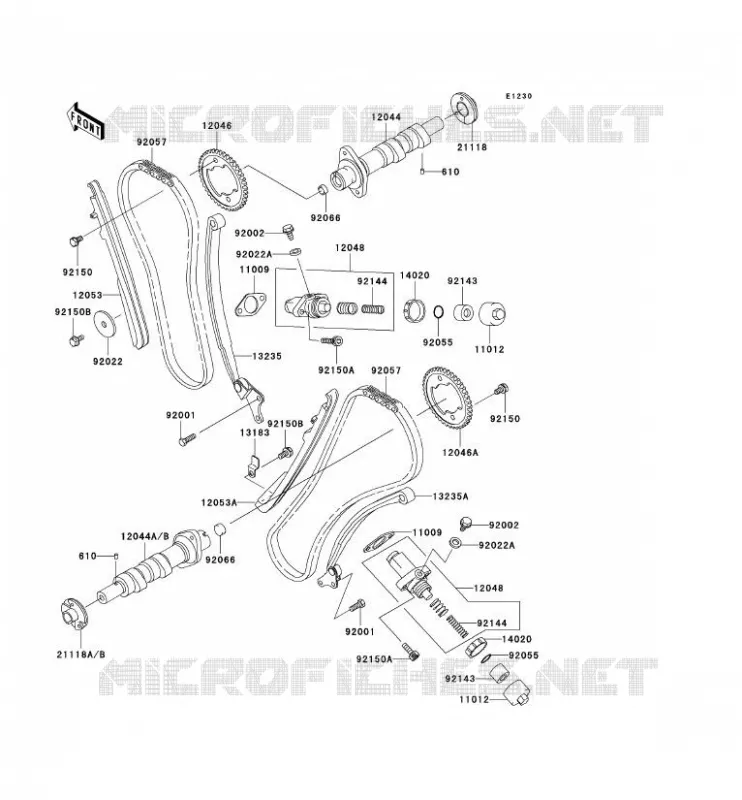 ARBRE A CAME/TENDEUR Kawasaki MOTOS 1500 2005 VN1500 DRIFTER  VN1500-R5