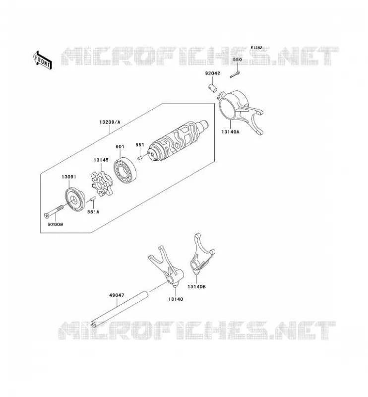 FOURCHETTE/BARRILLET DE SELECTION Kawasaki MOTOS 1500 2005 VN1500 DRIFTER  VN1500-R5