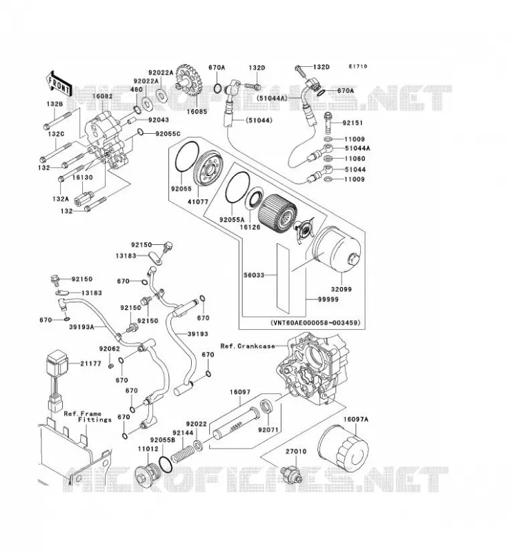 POMPE A HUILE/FILTRE &Agrave; HUILE Kawasaki MOTOS 1600 2004 VN1600 CLASSIC  VN1600-A2