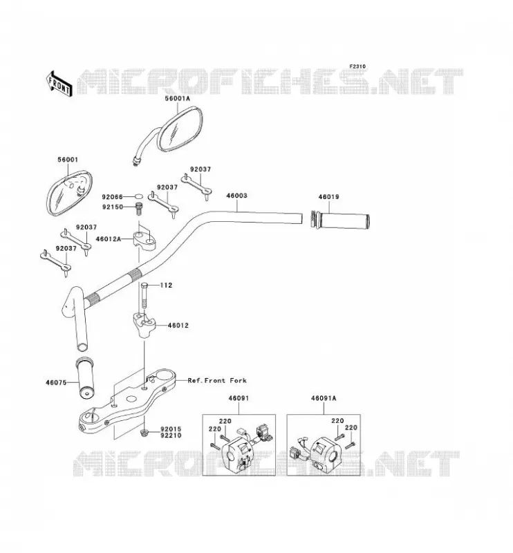 GUIDON Kawasaki MOTOS 1600 2004 VN1600 CLASSIC  VN1600-A2