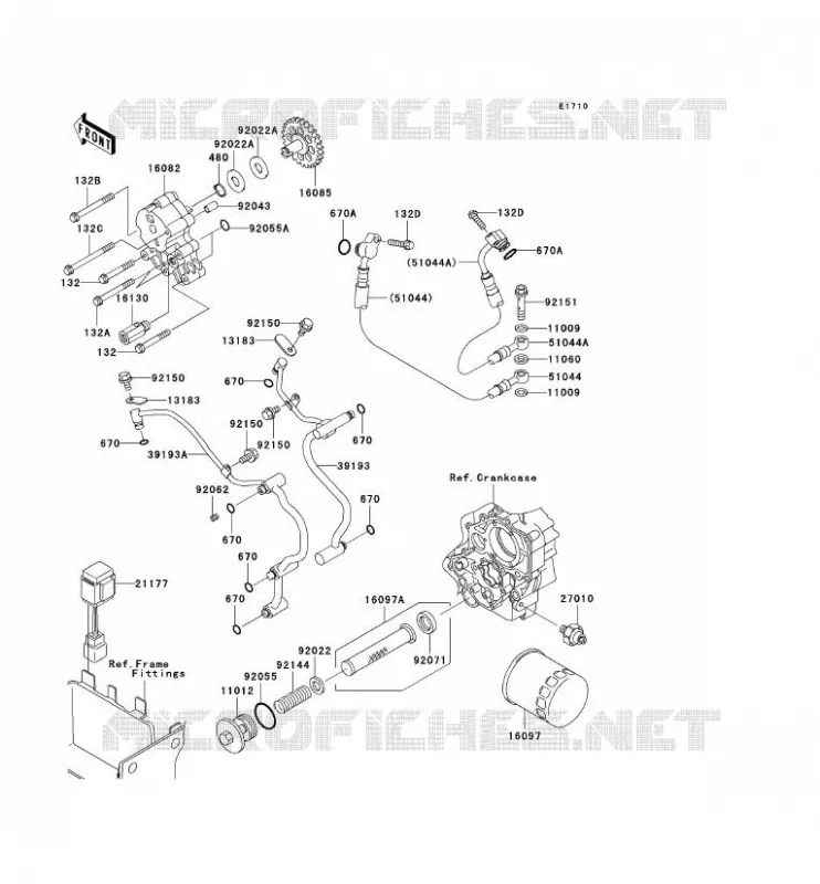 POMPE A HUILE/FILTRE &Agrave; HUILE Kawasaki MOTOS 1600 2007 VN1600 CLASSIC  VN1600A7FA