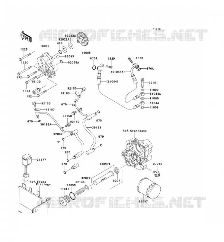 POMPE A HUILE/FILTRE &Agrave; HUILE Kawasaki MOTOS 1600 2008 VN1600 CLASSIC  VN1600A8F