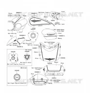 STICKER(EBONY/GRIS) pour Kawasaki VN1700 VOYAGER ABS