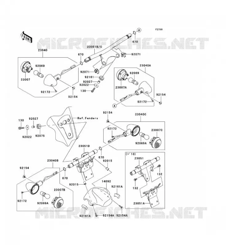 CLIGNOTANTS Kawasaki MOTOS 1700 2012 VN1700 NOMAD  VN1700CCF