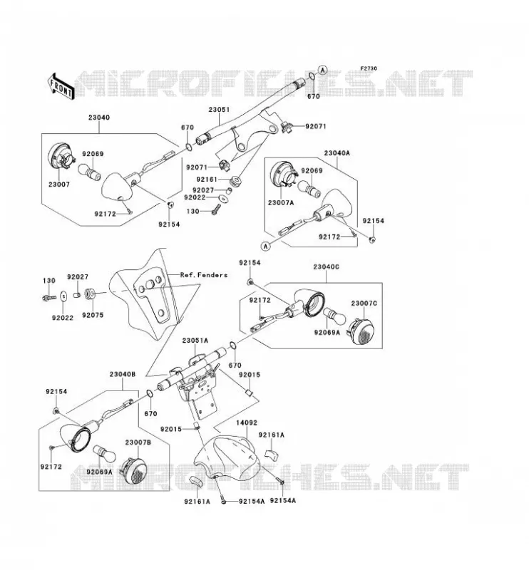 CLIGNOTANTS Kawasaki MOTOS 1700 2013 VN1700 NOMAD  VN1700CDF