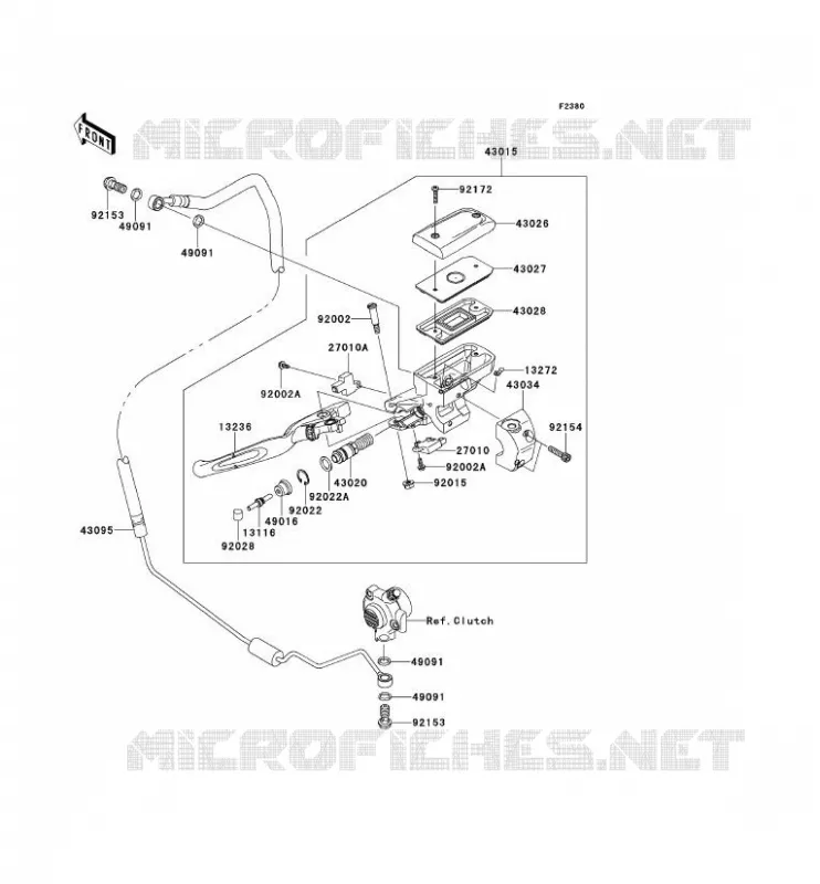 EMBRAYAGE MAITRE CYLINDRE Kawasaki MOTOS 1700 2013 VN1700 NOMAD  VN1700CDF