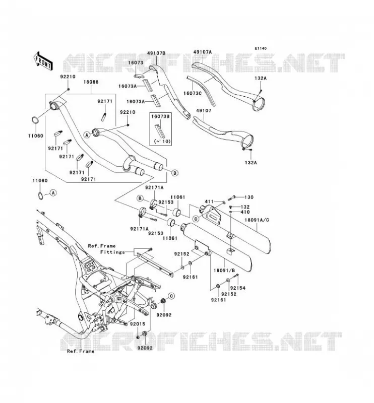 &Eacute;CHAPPEMENT Kawasaki MOTOS 1700 2009 VN1700 CLASSIC  VN1700E9F