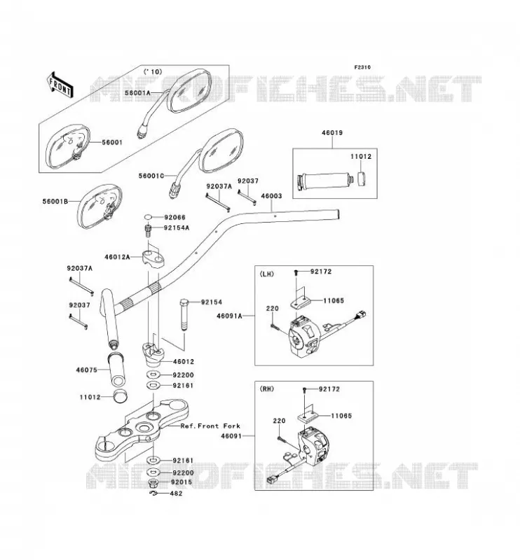 GUIDON Kawasaki MOTOS 1700 2011 VN1700 CLASSIC ABS  VN1700FBF