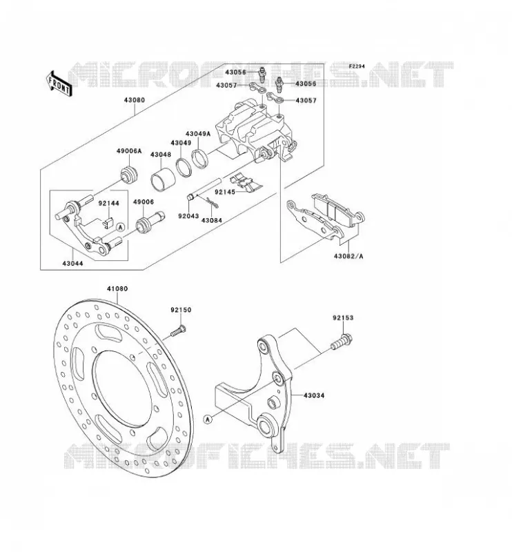 FREIN ARRIERE Kawasaki MOTOS 1700 2012 VN1700 VAQUERO  VN1700JCFA