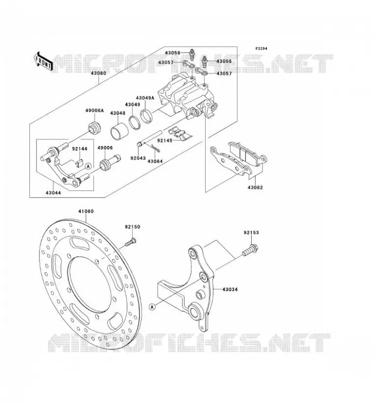 FREIN ARRIERE Kawasaki MOTOS 1700 2013 VN1700 VAQUERO  VN1700JDF