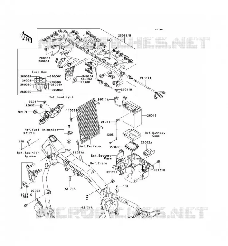 CHASSIS EQUIPMENT ELECTRIQUE Kawasaki MOTOS 2000 2004 VN2000  VN2000-A1