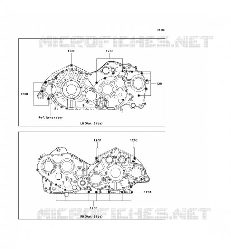 BOULON CARTER MOTEUR Kawasaki MOTOS 2000 2004 VN2000  VN2000-A1