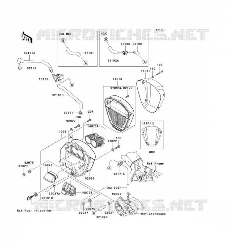 FILTRE A AIR Kawasaki MOTOS 2000 2004 VN2000  VN2000-A1