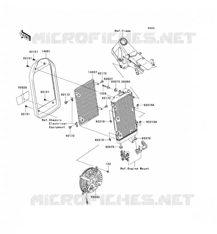 RADIATEUR Kawasaki MOTOS 2000 2004 VN2000  VN2000-A1