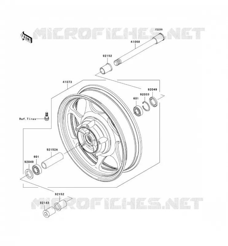 ROUE AVANT Kawasaki MOTOS 2000 2004 VN2000  VN2000-A1