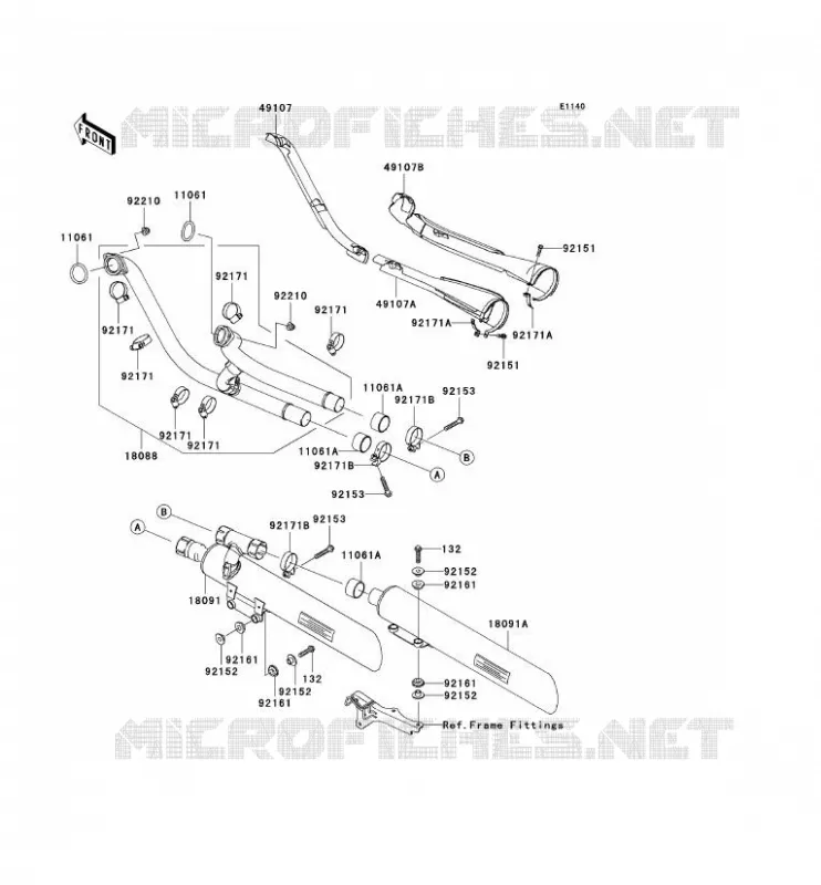 &Eacute;CHAPPEMENT Kawasaki MOTOS 2000 2004 VN2000  VN2000-A1H