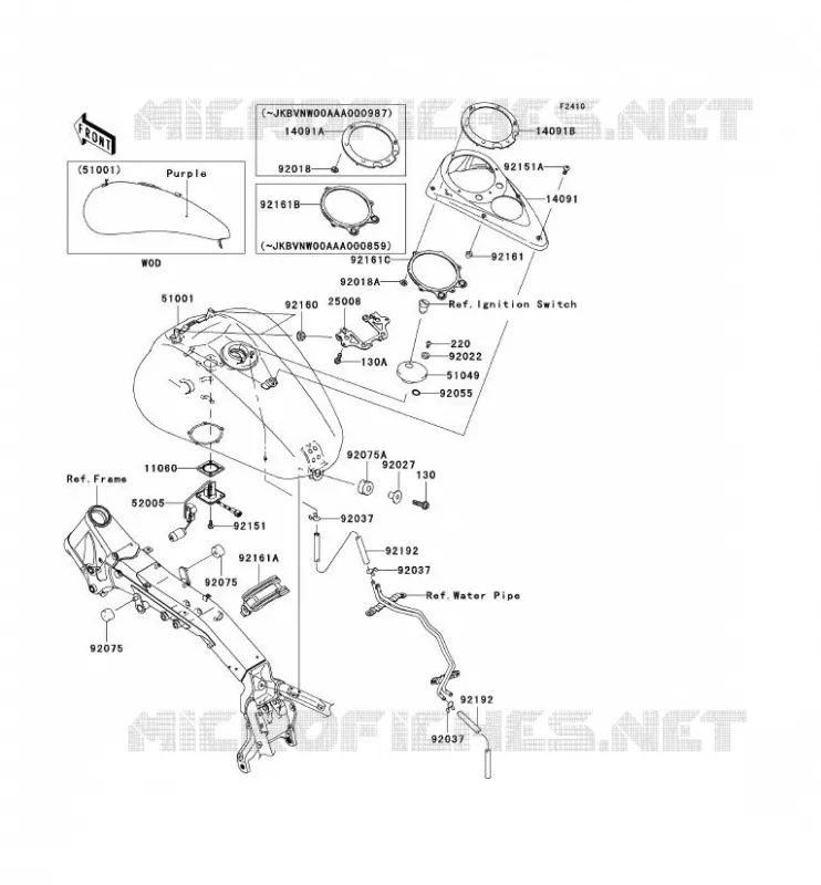 RESERVOIR CARBURANT Kawasaki MOTOS 2000 2004 VN2000  VN2000-A1H