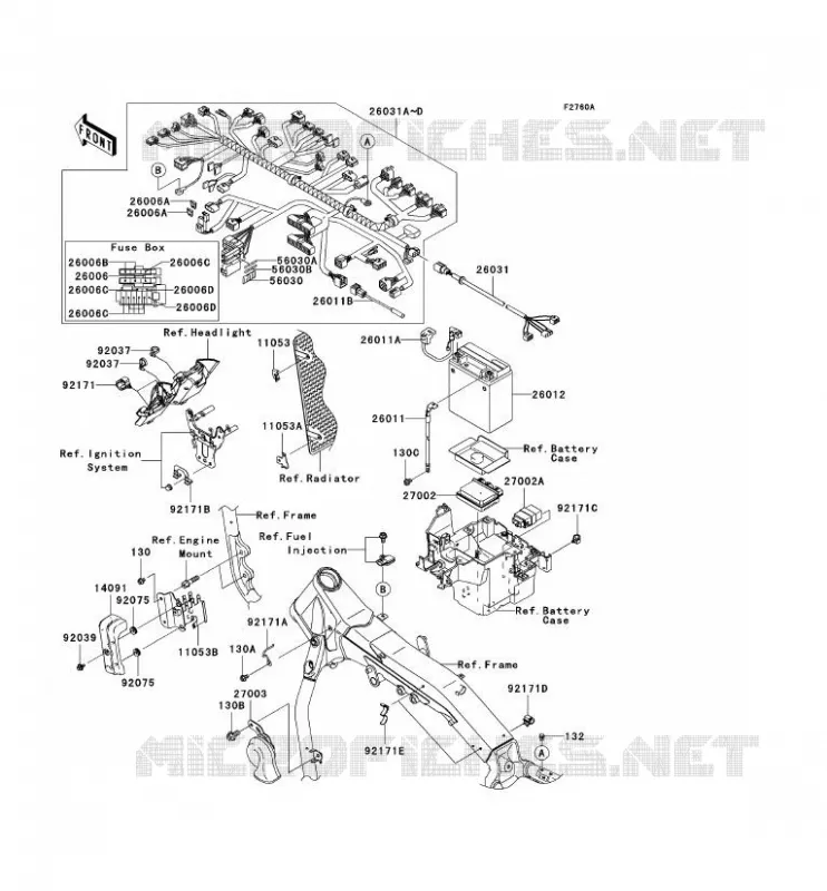 CHASSIS EQUIPMENT ELECTRIQUE Kawasaki MOTOS 2000 2005 VN2000  VN2000-A2