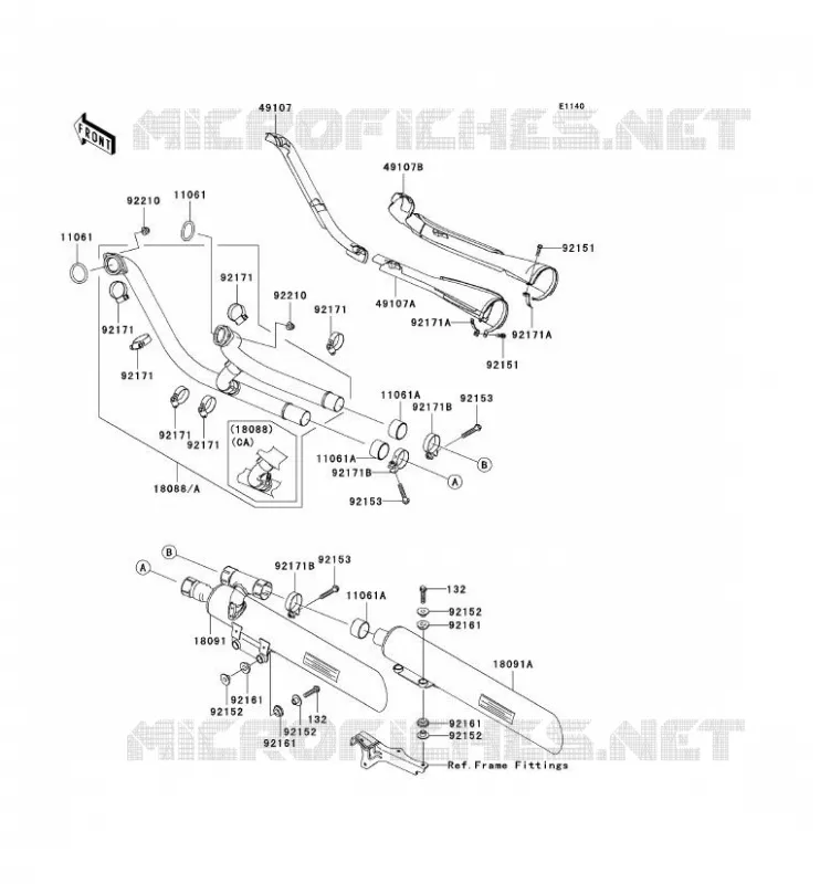 &Eacute;CHAPPEMENT Kawasaki MOTOS 2000 2005 VN2000  VN2000-A2