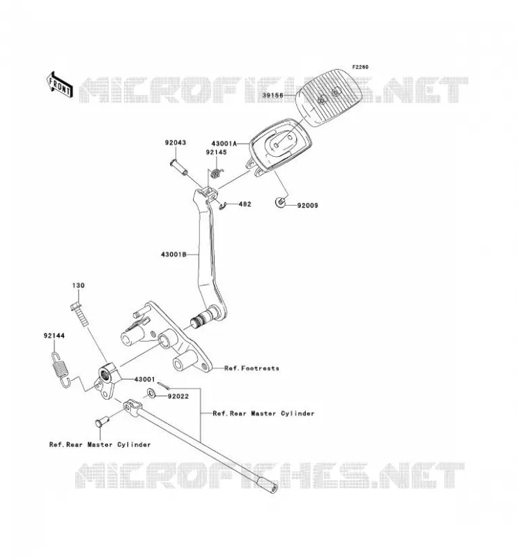 PEDALE DE FREIN Kawasaki MOTOS 2000 2005 VN2000  VN2000-A2H