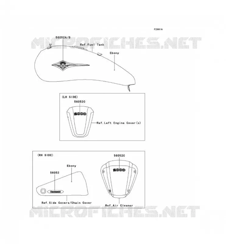 STICKER(EBONY) Kawasaki MOTOS 2000 2005 VN2000  VN2000-A2H