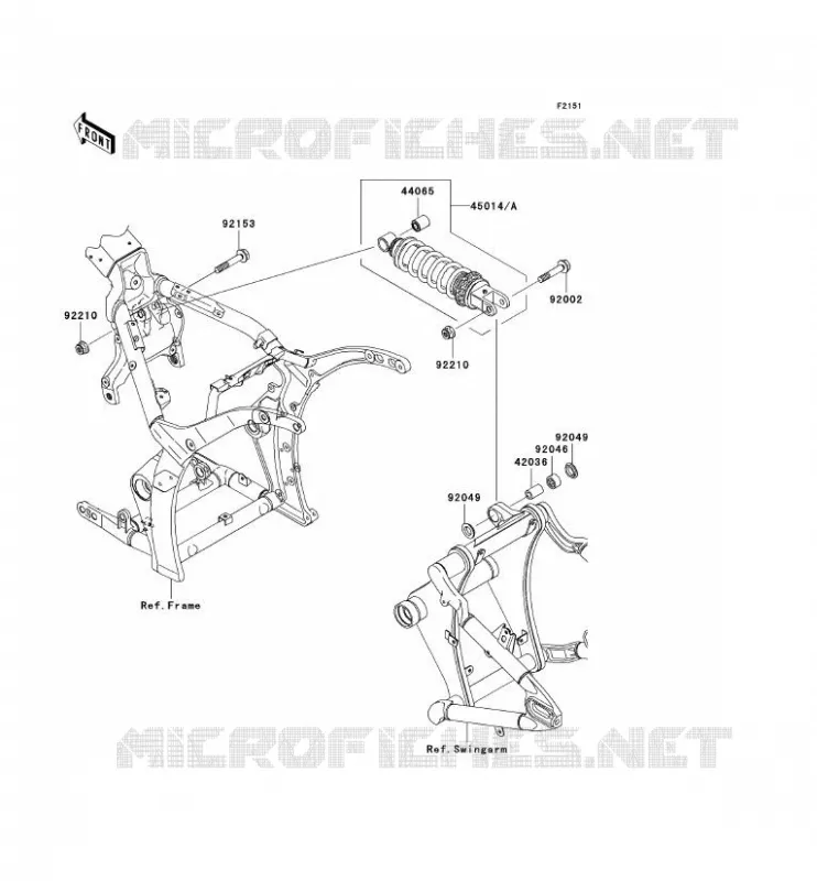 SUSPENSION/AMORTISSEUR Kawasaki MOTOS 2000 2005 VN2000  VN2000-A2H