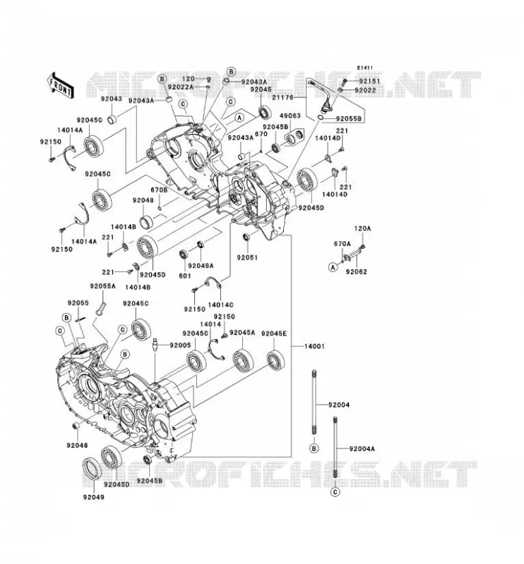 CARTER MOTEUR(S) Kawasaki MOTOS 2000 2006 VN2000  VN2000A6F