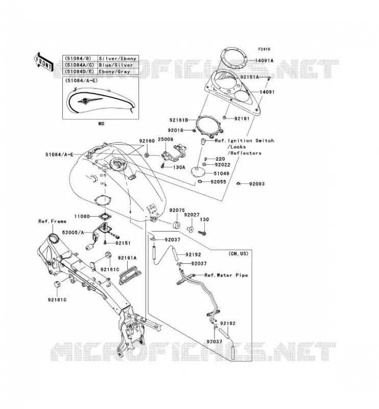 RESERVOIR CARBURANT Kawasaki MOTOS 2000 2006 VN2000  VN2000A6F