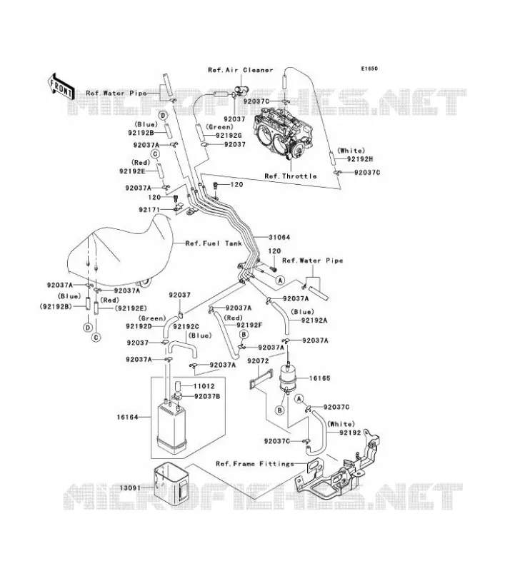 SYSTEME D'EVAPORATION CARBURANT(CA) Kawasaki MOTOS 2000 2006 VN2000  VN2000A6F