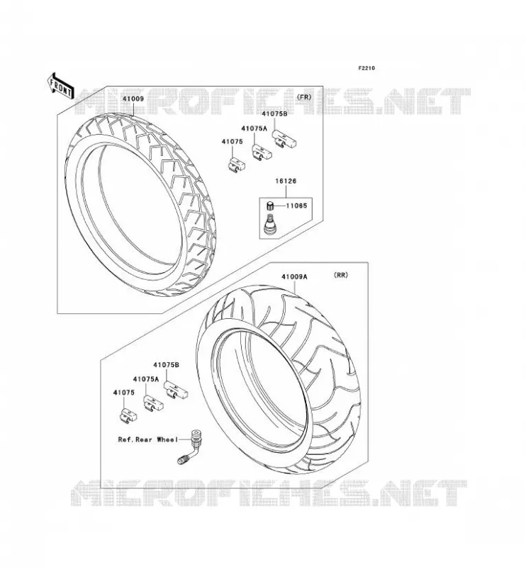 PNEUS Kawasaki MOTOS 2000 2007 VN2000  VN2000A7F