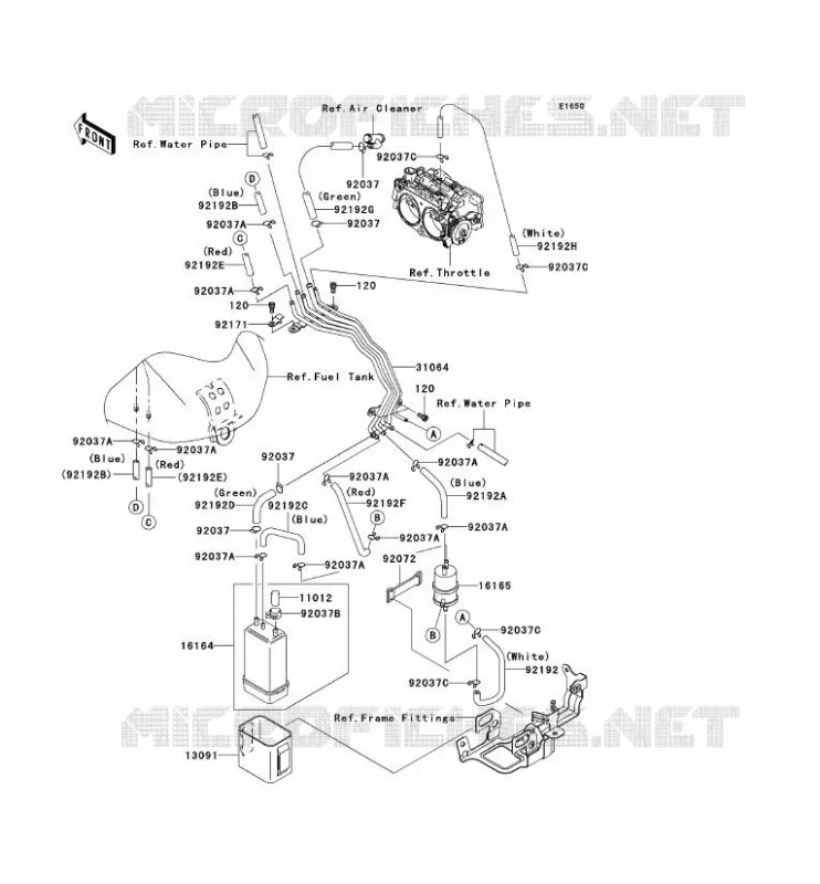 SYSTEME D'EVAPORATION CARBURANT(CA) Kawasaki MOTOS 2000 2005 VN2000 LTD  VN2000-D1