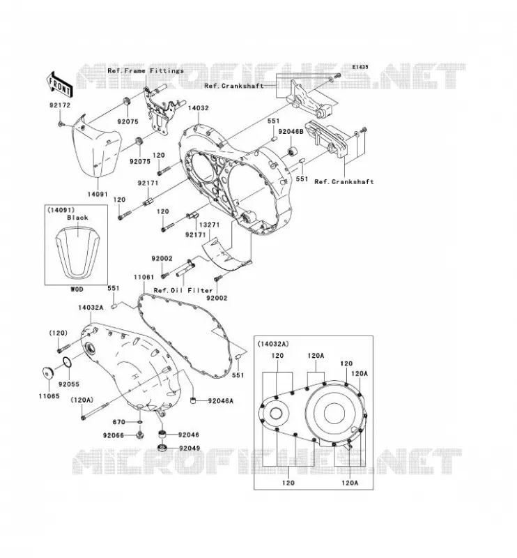 CARTER MOTEUR GAUCHE Kawasaki MOTOS 2000 2008 VN2000  VN2000G8F