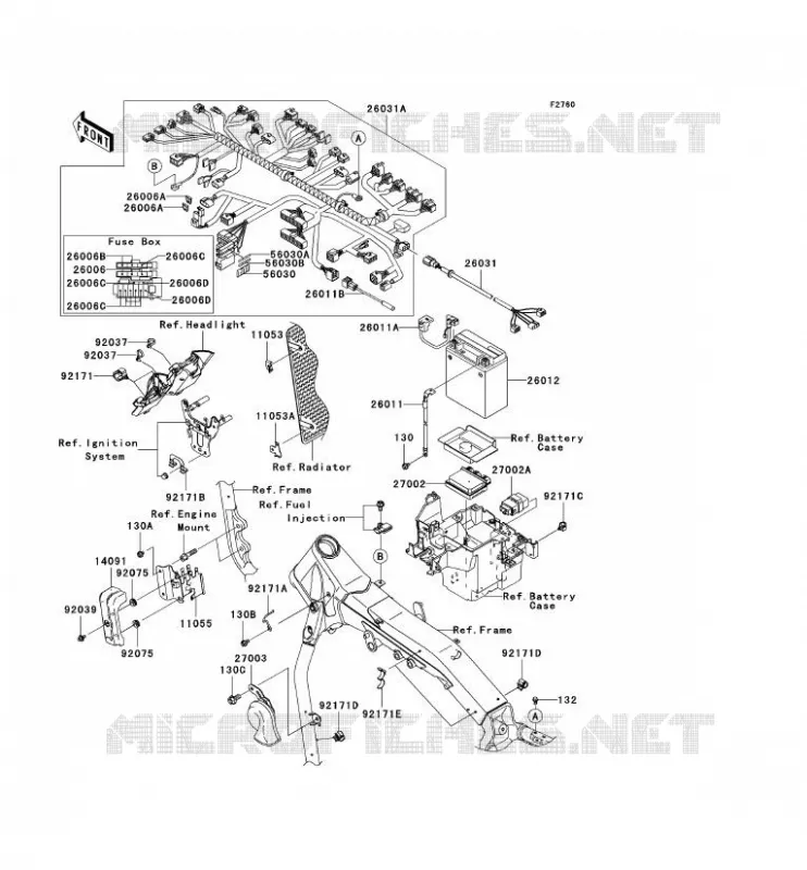 CHASSIS EQUIPMENT ELECTRIQUE Kawasaki MOTOS 2000 2008 VN2000  VN2000G8F