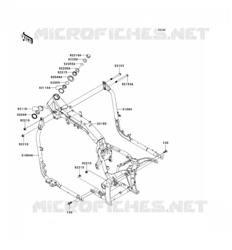 CH&Acirc;SSIS Kawasaki MOTOS 2000 2008 VN2000  VN2000G8F