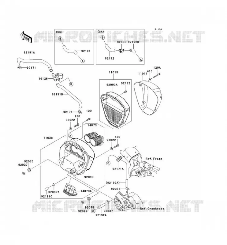 FILTRE A AIR Kawasaki MOTOS 2000 2008 VN2000 CLASSIC  VN2000H8F