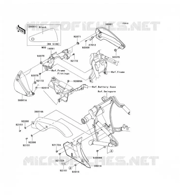 CACHE LAT&Eacute;RAL/GARDE CHAINE Kawasaki MOTOS 2000 2008 VN2000 CLASSIC  VN2000H8F