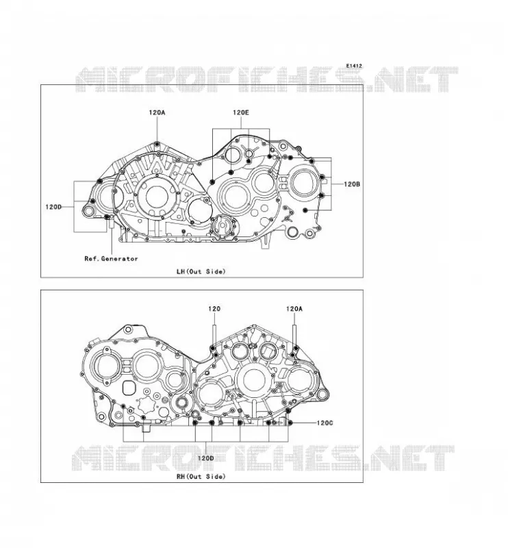 BOULON CARTER MOTEUR Kawasaki MOTOS 2000 2010 VN2000 CLASSIC  VN2000HAF