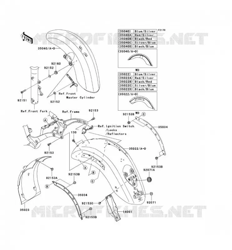 GARDE BOUE Kawasaki MOTOS 2000 2008 VN2000 CLASSIC LT  VN2000J8F