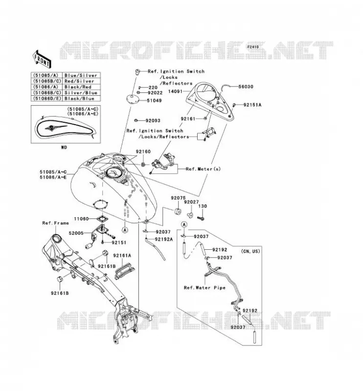 RESERVOIR CARBURANT Kawasaki MOTOS 2000 2009 VN2000 CLASSIC LT  VN2000J9F