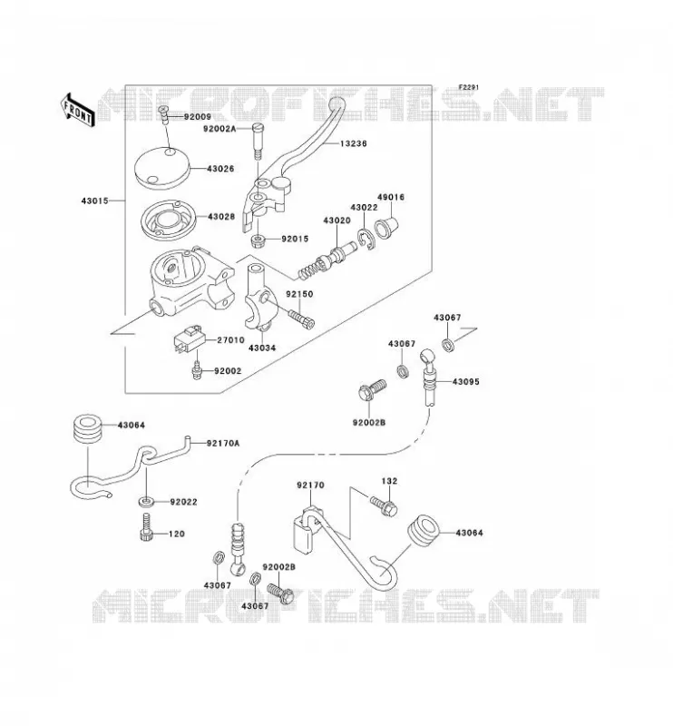 MAITRE CYLINDRE AV Kawasaki MOTOS 250 2000 ELIMINATOR 250V  VN250-A3P