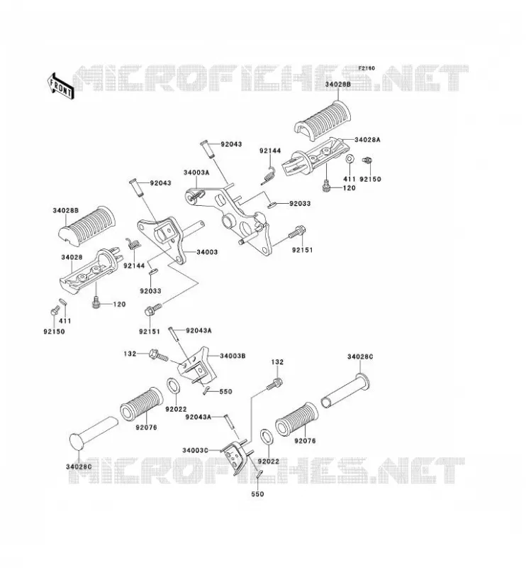 REPOSE PIED Kawasaki MOTOS 250 2000 ELIMINATOR 250V  VN250-A3P