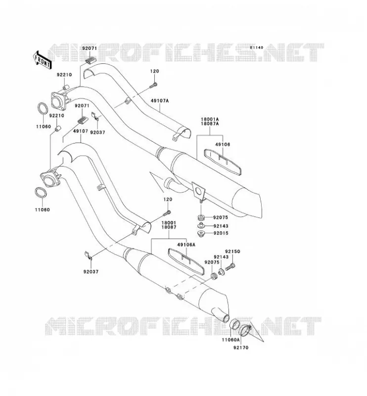 &Eacute;CHAPPEMENT Kawasaki MOTOS 800 2005 VN800 CLASSIC  VN800-B10